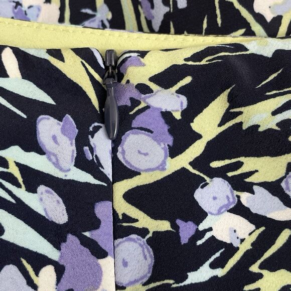 Requirements Lime Green Multicolor Floral Skirt 18 Pleated Side Zip Y2K - Picture 6 of 8